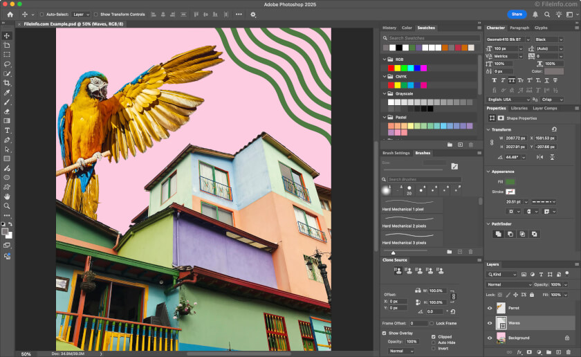 Adobe Photoshop interface with AI-powered generative fill and editing tools
